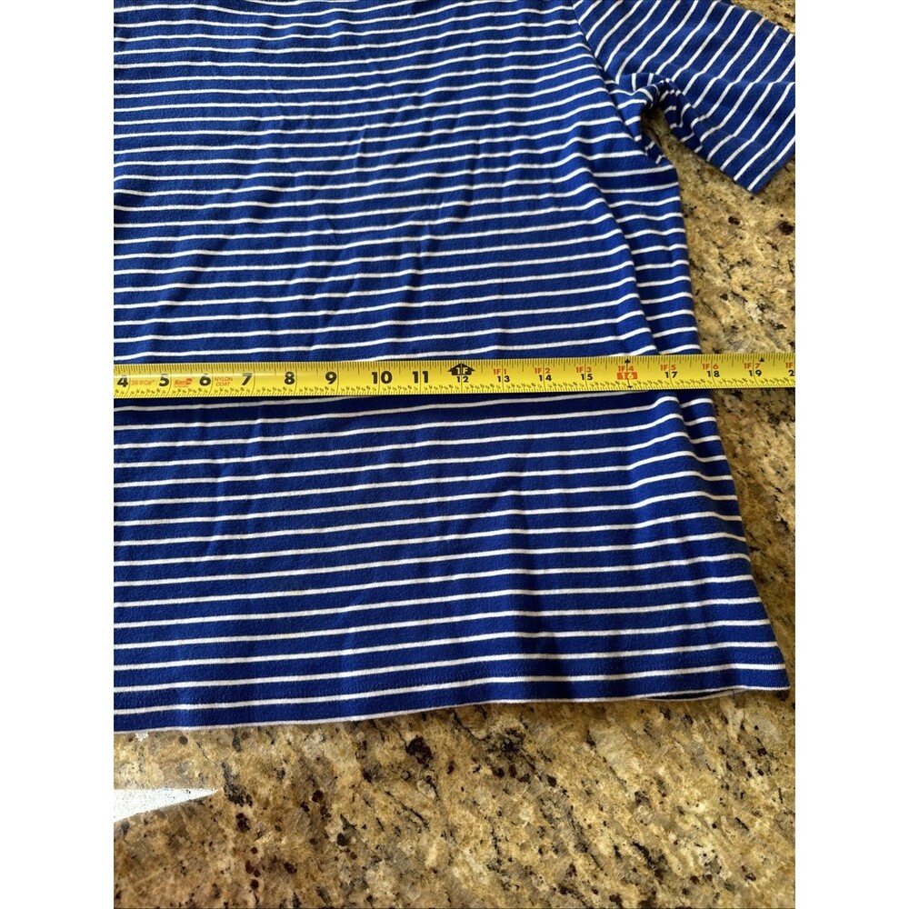 Jones New York Women's Short Sleeve Blue & White Striped Top XL - Picture 8 of 8